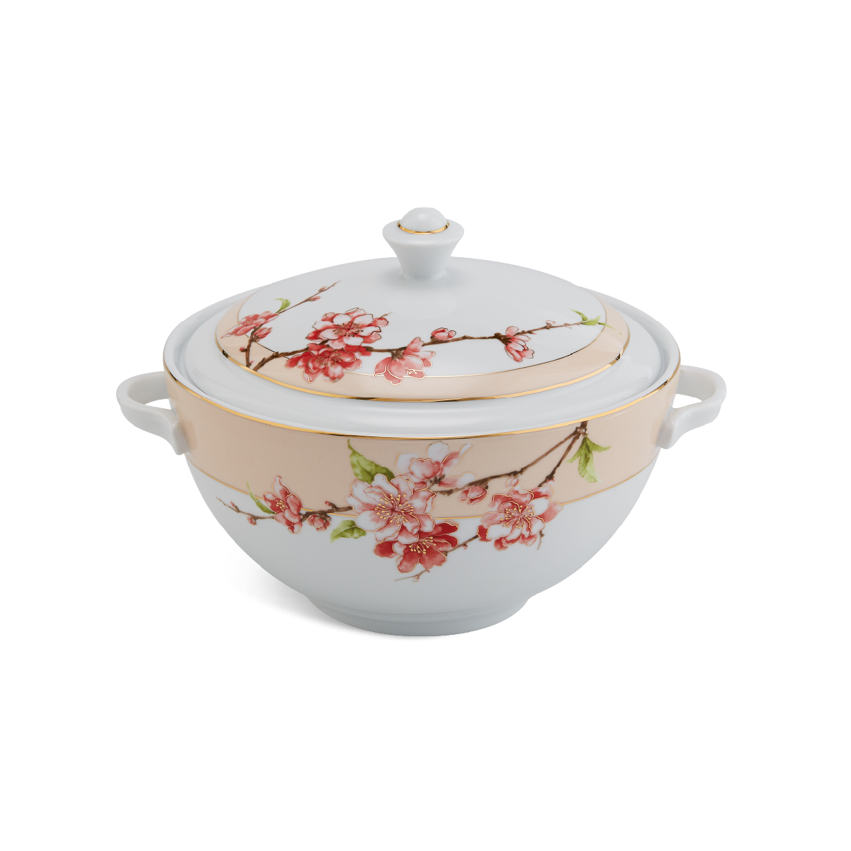 Thố 18 cm + nắp - Camellia - Hoa Đào