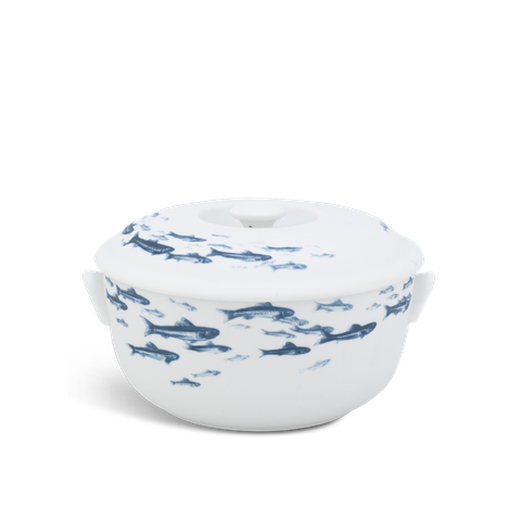  Thố 18 cm + nắp - Jasmine - Cá Cơm Sương Mờ 