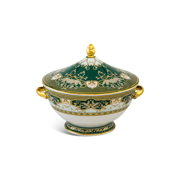 Thố 22 cm + nắp - Hoàng Cung - Sen Ngọc Bích