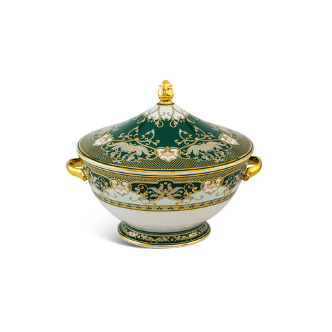  Thố 22 cm + nắp - Hoàng Cung - Sen Ngọc Bích 