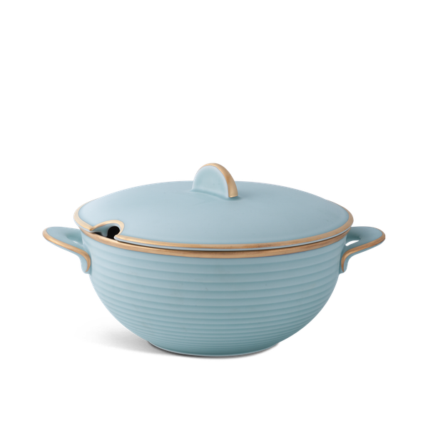 Thố cao 19 cm - Cordon - Men Ngọc Sương Mờ (Trang trí Vàng)