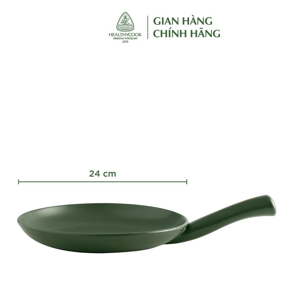 Chảo Tay Cầm Dưỡng Sinh Minh Long - 24cm - Dùng Cho Bếp Gas, Bếp Hồng Ngoại