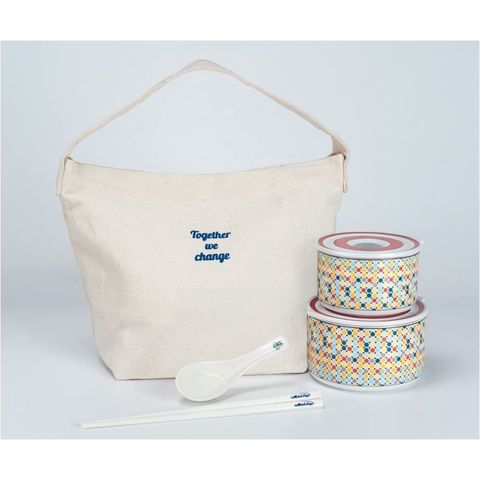  Hộp Cơm, Đựng Thực Phẩm Giữ Nhiệt Sứ Dưỡng Sinh Minh Long - 15 cm + Nắp - Mosaic (LTD) 