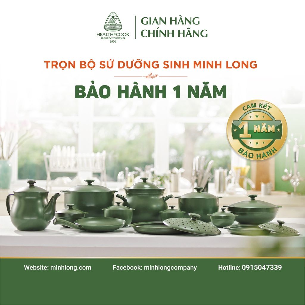 Chảo Tay Cầm Dưỡng Sinh Minh Long - 24cm - Dùng Cho Bếp Gas, Bếp Hồng Ngoại