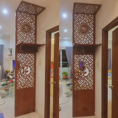 Vách ngăn bàn thờ treo VTT12