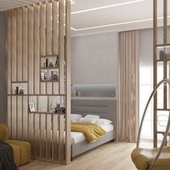 Vách ngăn phòng ngủ mẫu lam gỗ  PN05