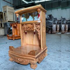 Bàn thờ ông địa gỗ xoan hộp đèn mẫu ODX3