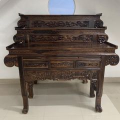 Bàn thờ gia tiên gỗ muồng 3 tầng tay cuốn GM13