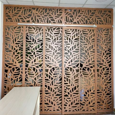 Vách cửa lùa gỗ mẫu CL03