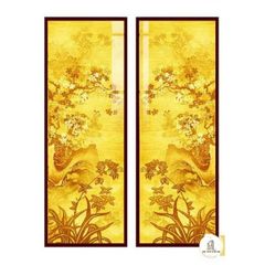 Tranh đèn trúc chỉ đối hoa mai mẫu DD12