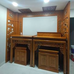 Vách ngăn phòng thờ phật và gia tiên mẫu PT37