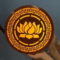 Tranh đèn CNC hoa sen mẫu DT02