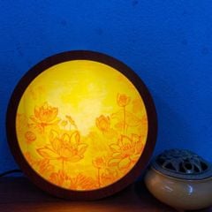 Tranh đèn tròn hoa sen mẫu DT05