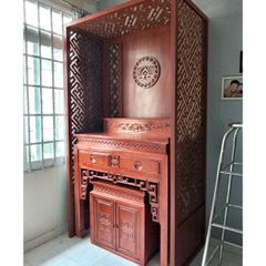 Trọn bộ vách ngăn phòng thờ đẹp cho chung cư PT06
