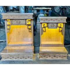 Bàn thờ ông địa gỗ sồi mẫu viền sồi ODS15