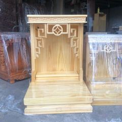 Bàn thờ ông địa gỗ thông mẫu đồng tiền ODT16