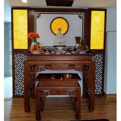 Vách ốp phòng thờ chữ vạn mẫu PT09