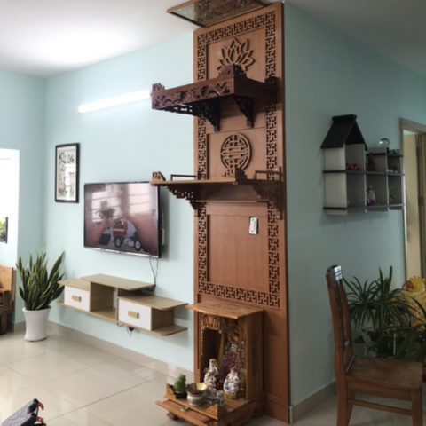 Vách ngăn bàn thờ treo VTT48