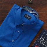  Áo Sơ Mi Xanh Phối Lá Cổ 