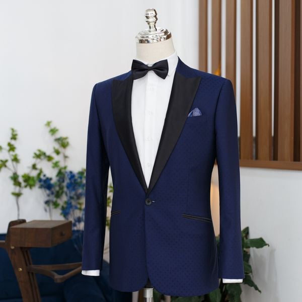 Áo Khoác Tuxedo Hoạ Tiết Khối 