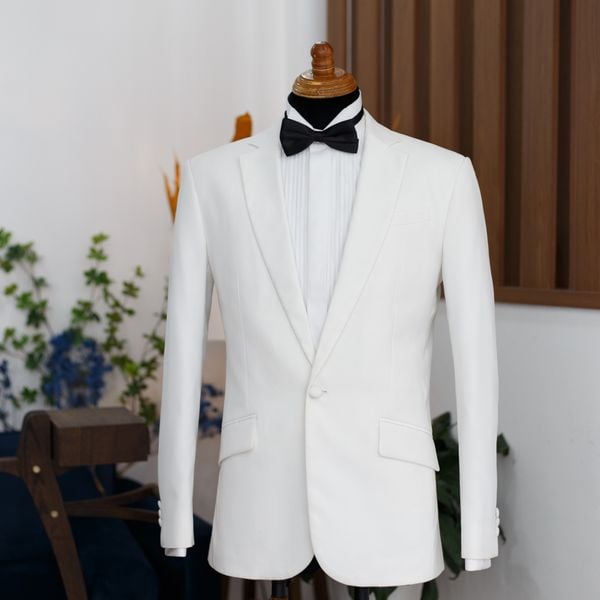  Áo Khoác Tuxedo Trắng 