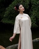  Áo Dài Chỉ Hạc 