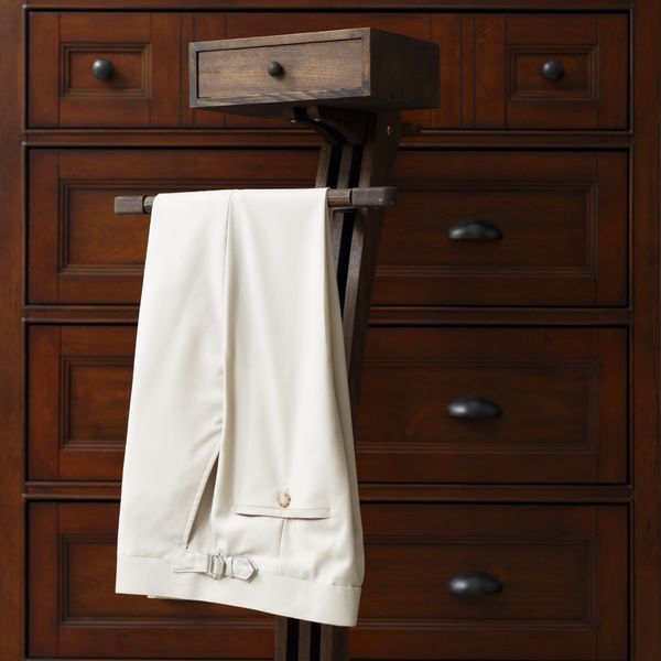  White Wool Trousers 