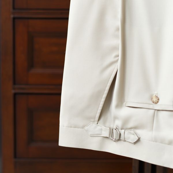  White Wool Trousers 