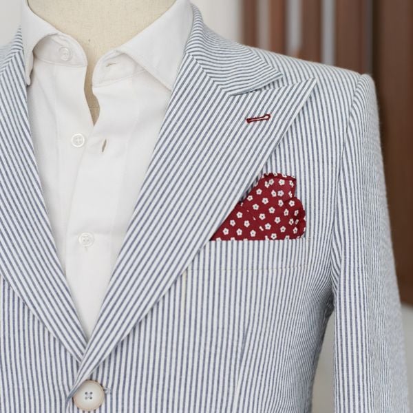  Áo Khoác Seersucker Xanh Pastel 