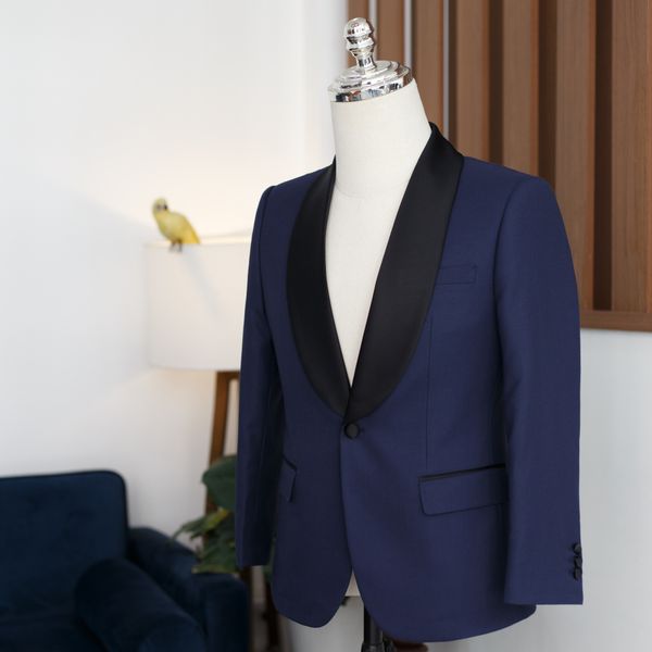  Tuxedo Xanh Đen Phối Satin 