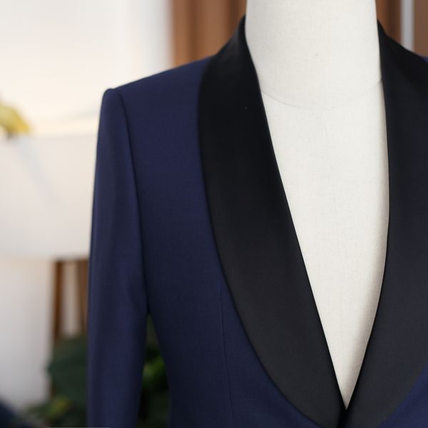  Tuxedo Xanh Đen Phối Satin 