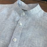  Áo Sơ Mi Linen Xanh Cổ Mao 