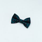  Nơ Xanh Họa Tiết Hoa Đỏ 