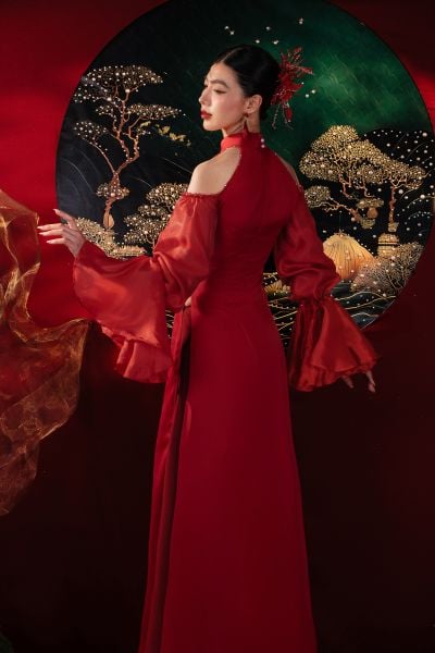  Áo dài Hồng Hà 