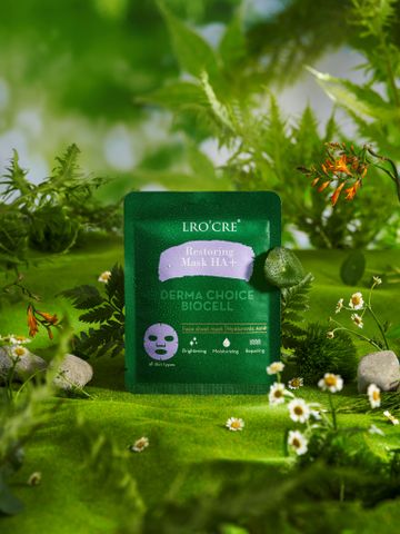  Mặt Nạ Lro'Cre Restoring Mask HA+ - Bio Cellulose Cấp Ẩm & Sáng Da 25g 