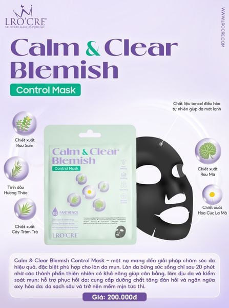  Mặt nạ Lro'Cre Calm&Clear Blemish Control Mask Phù Hợp Da Mụn 125g 