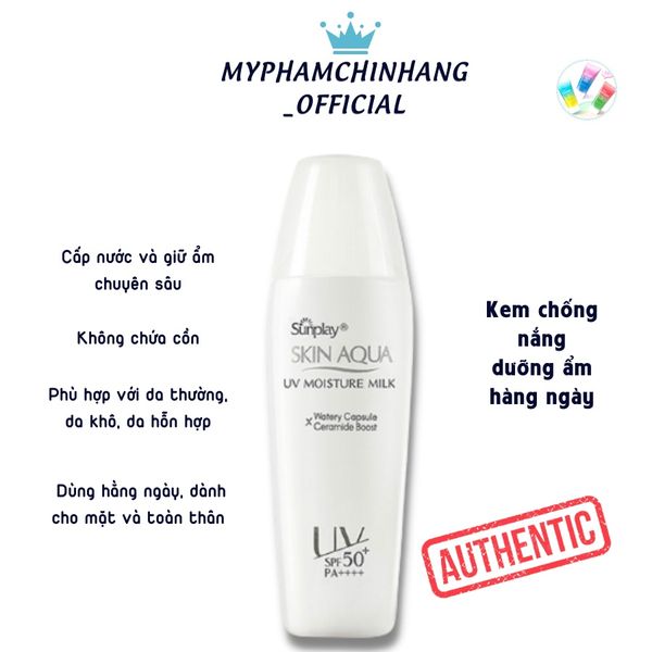 Kem chống nắng dưỡng ẩm hàng ngày Sunplay Skin Aqua UV Moisture Milk 30g - Mỹ phẩm Mai – Mỹ phẩm Mai