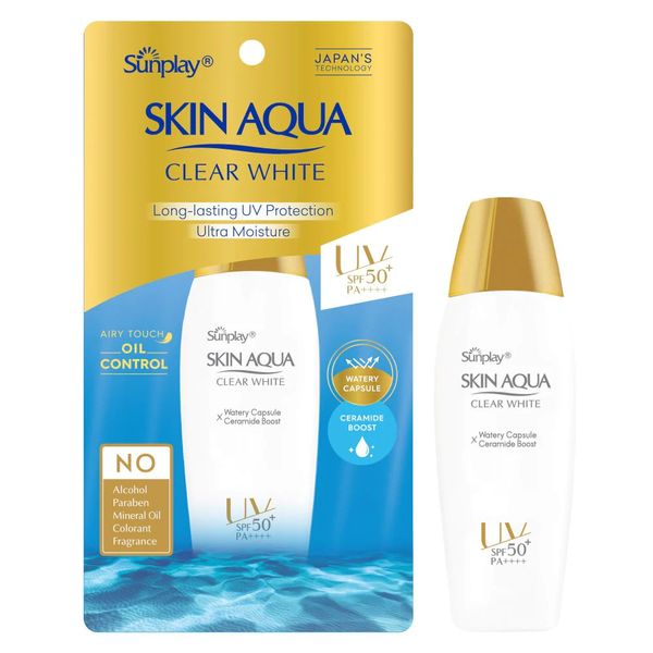Kem chống nắng Skin Aqua Nắp Vàng - KCN Sunplay Skin Aqua Clear White SPF50+, PA++++55G VÀ 25G - Mỹ phẩm Mai – Mỹ phẩm Mai