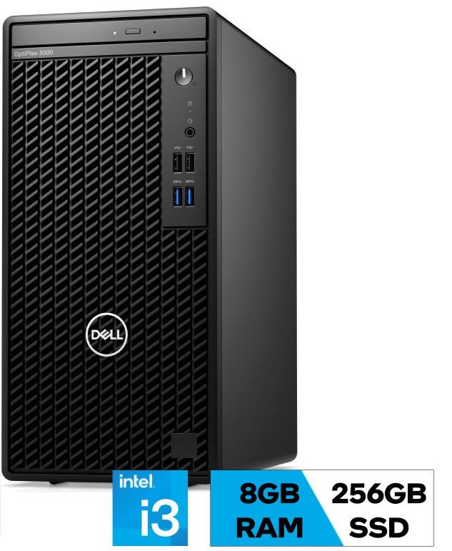  Máy tính bàn Dell Optiplex 3000 Tower i3-12100 3.3GHz, 8GB Ram,1TB HDD, DVDRW, VGA, 180W PS, Speaker, Keyboard,Mouse, 12mths KYHD, 12mths Pro 