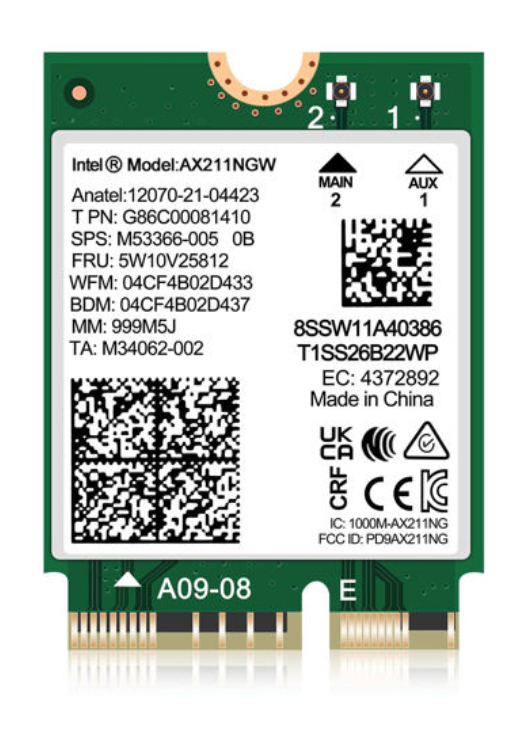  Cạc mạng không dây Intel AX211NGW 