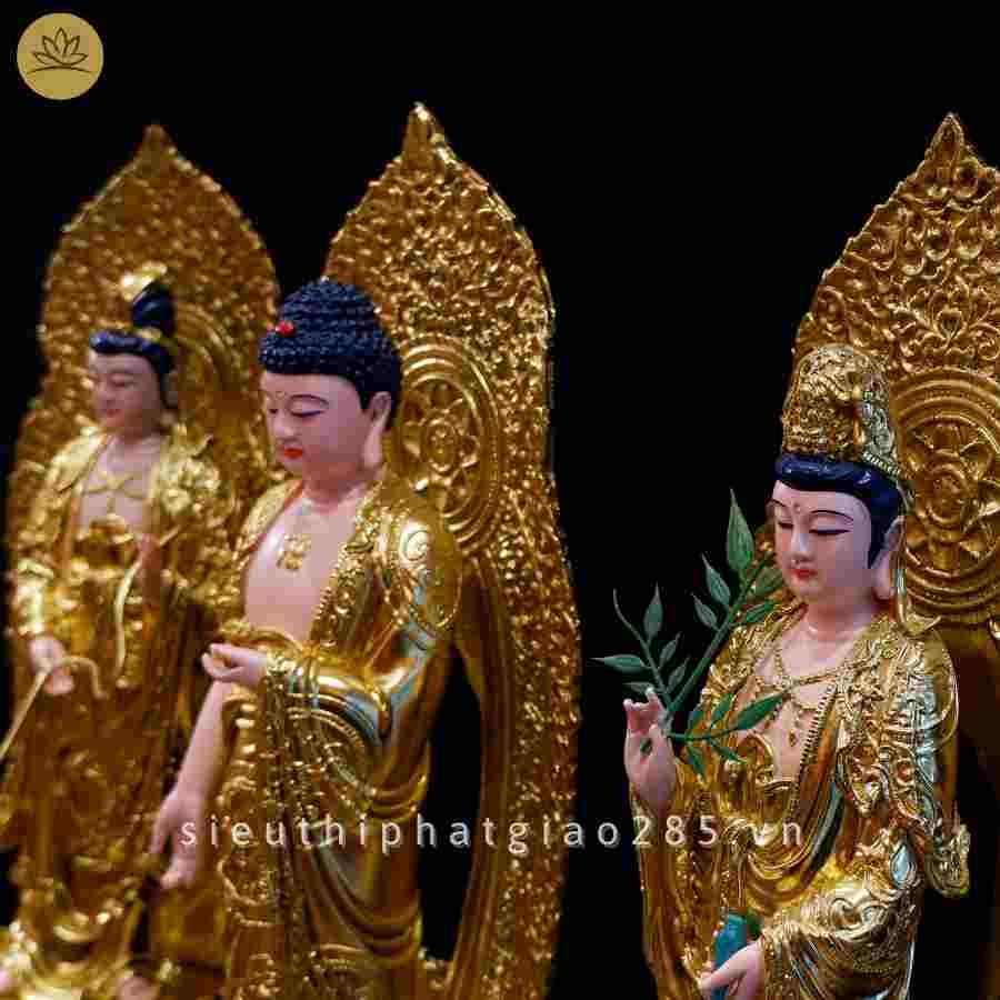  Bộ tượng tây phương tam thánh dát vàng 