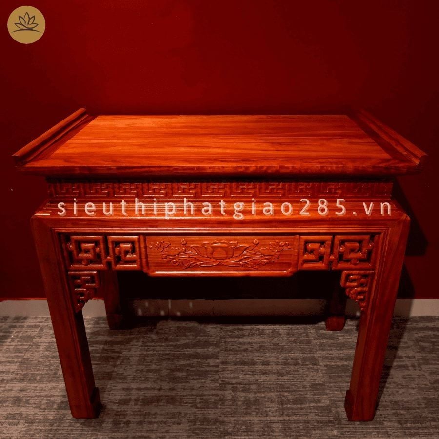  Bộ ban thờ gia tiên gỗ hương đỏ sen họa tiết 