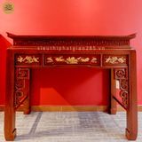  Ban thờ gia tiên gỗ sồi dát vàng 