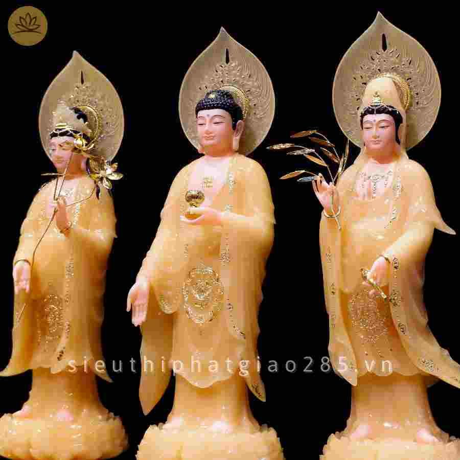  Bộ tượng tây phương tam thánh đứng đá thạch anh 