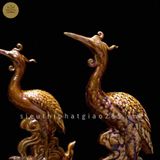  Hạc men hoàng thổ sứ Bát Tràng 
