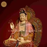  Tượng Quan Âm ngồi Composite đế vuông lá đề 