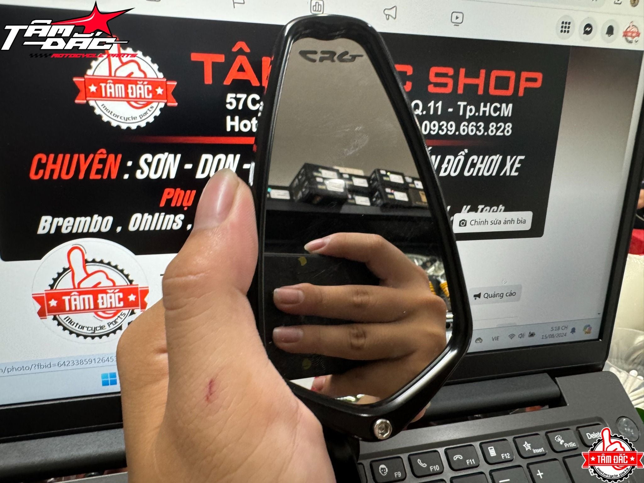  Gương CRG Thái Lan 1:1 gọn gàng CNC sắc sảo gắn mọi loại xe 