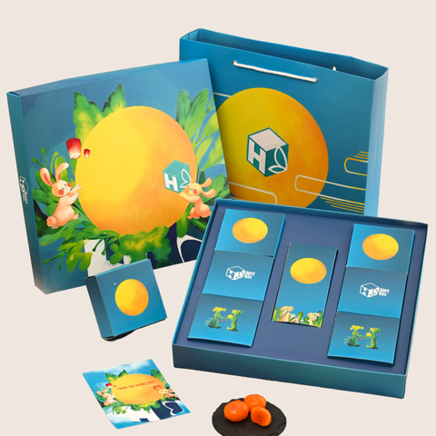  Hộp Trung thu Vuông-tròn (6 bánh 100gr kèm trà) - Traditional Regular Mooncake Box 