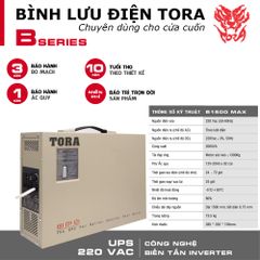 Bình lưu điện TORA B1500 Max cho cửa cuốn tải Motor 1500Kg