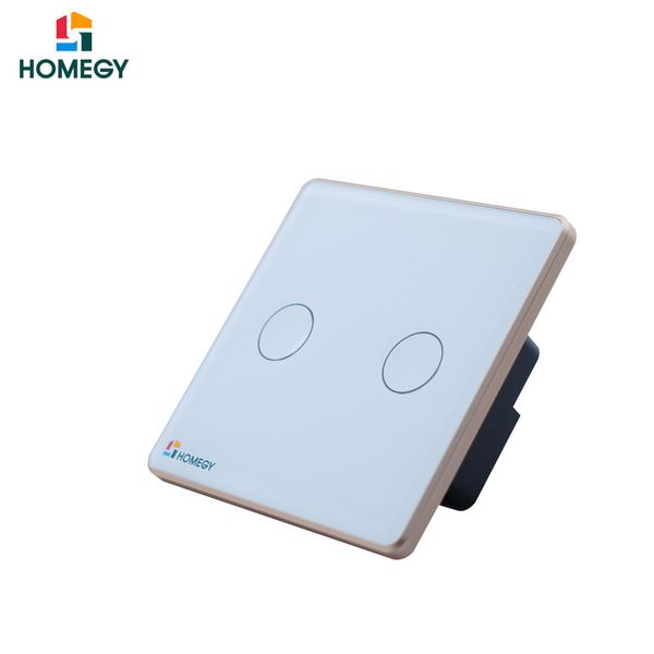 Công tắc cảm ứng Homegy 2 nút (1 nút công suất cao) kính phẳng (NL)